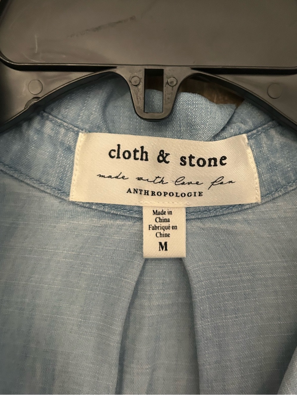 Anthropologie Cloth & Stone Split-Back Chambray Buttondown Shirt, M - Picture 6 of 13
